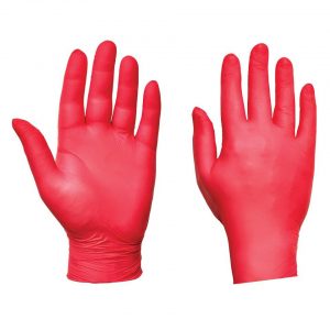 50 x Red Nitrile Gloves - Powder & Latex Free - Small Medium Large