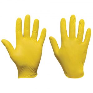 50 x Yellow Nitrile Gloves - Powder & Latex Free - Small Medium Large